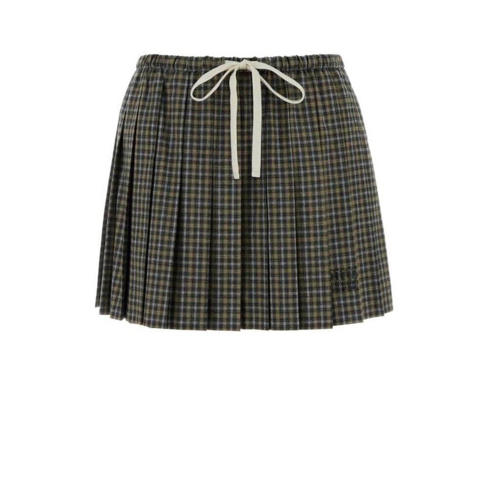 Miu Miu Women Embroidered Flannel Skirt